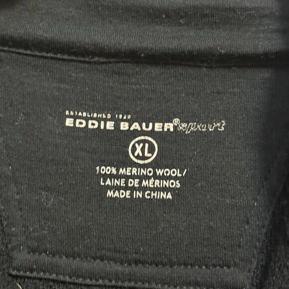 Eddie Bauer Merino Wool Striped Quarter Zip XL - Picture 3 of 5